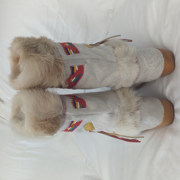 Vintage Tecnica Italian Cowhide/Goat Hair Fur Skandia Apres Ski Boots EU 40 - Picture 3 of 14